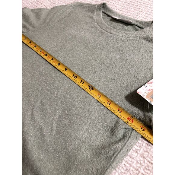 NWT Double Zero Sage Green Terry Knit Two Piece Set L Cropped Top Midi Skirt - Picture 8 of 8